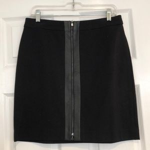 Ann Taylor ponte knit skirt with faux leather